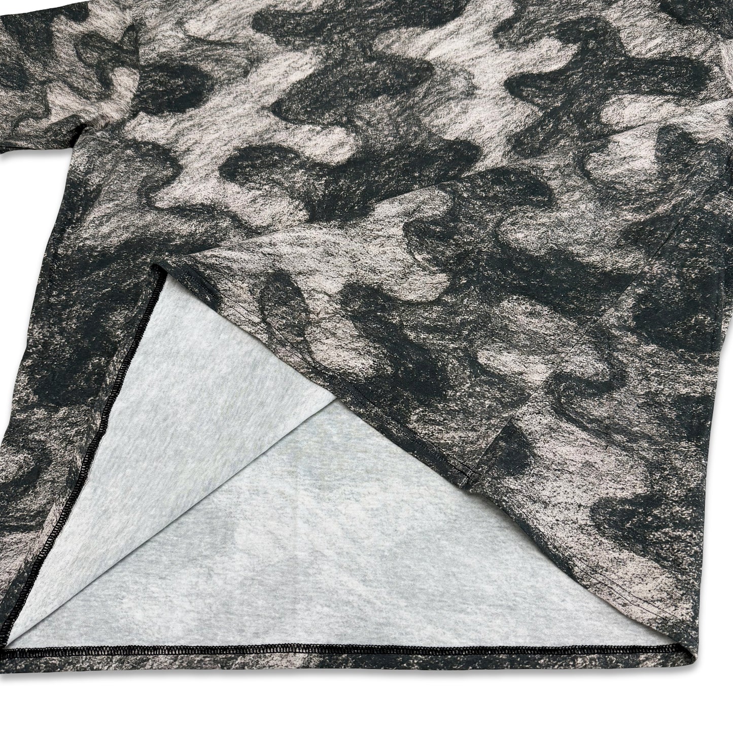 Suture Studios Charcoal Camouflage All Over Graphic Oversized T-shirt
