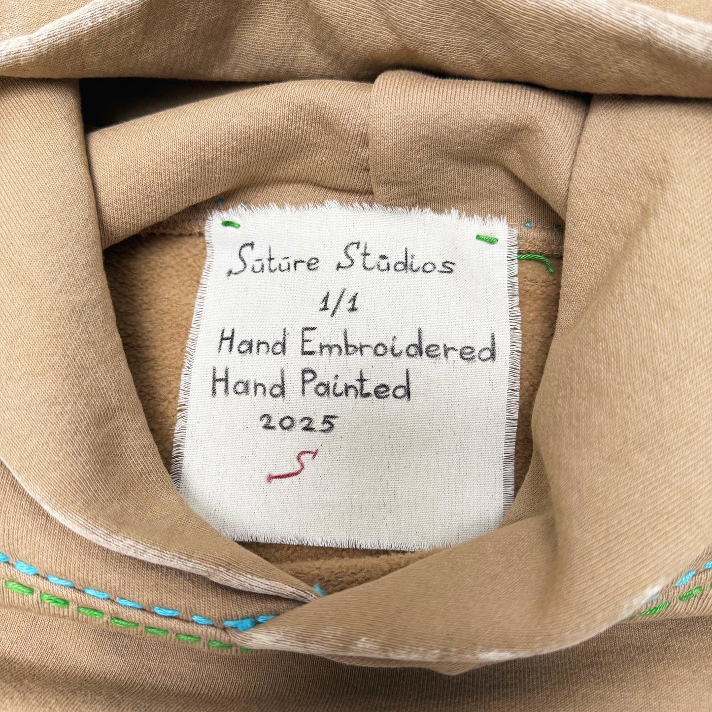 Suture Studios Consume Hand Painted Embroidered Hoodie Large