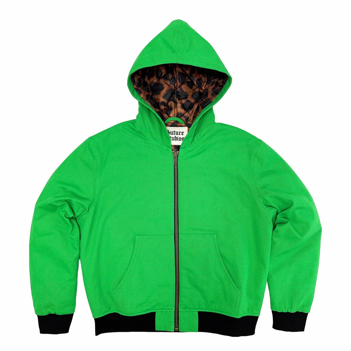 Suture Studios 12oz. Canvas Hooded Work Jacket Green Leopard