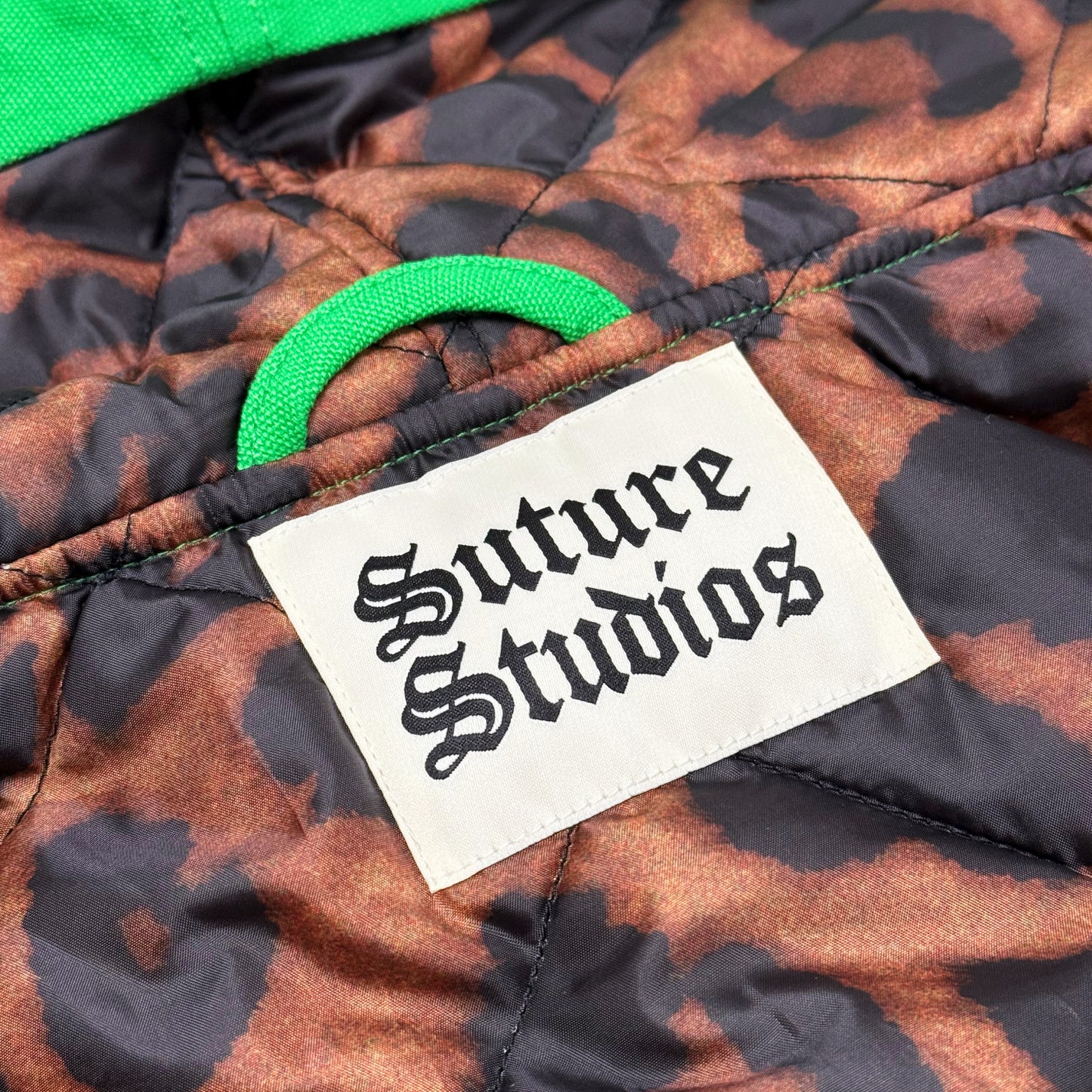 Suture Studios 12oz. Canvas Hooded Work Jacket Green Leopard