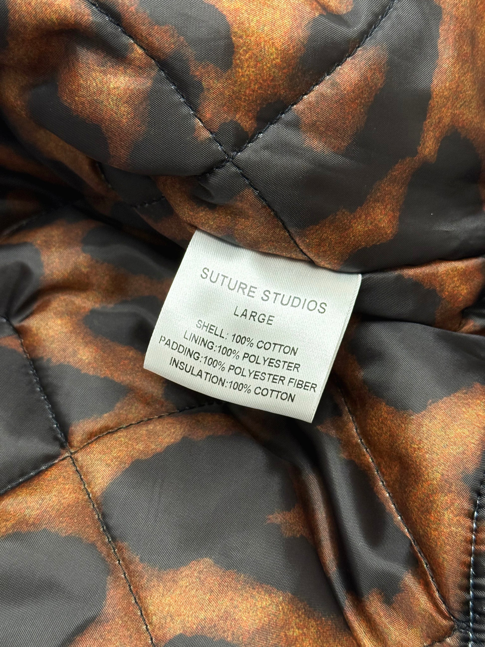 Suture Studios 16oz. Canvas Hooded Work Jacket Light Blue Leopard