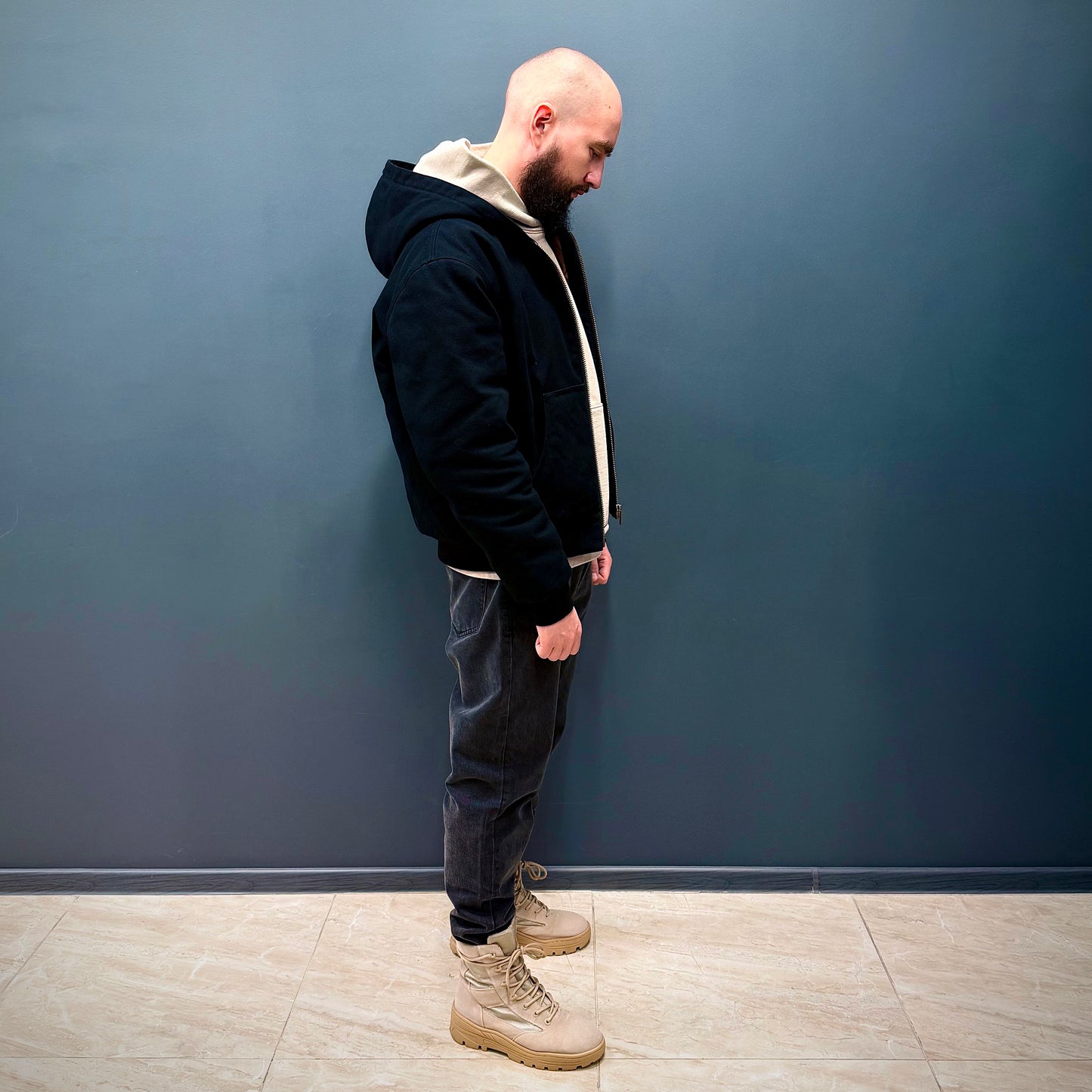 Suture Studios 16oz Canvas Hooded Work Jacket Black Leopard