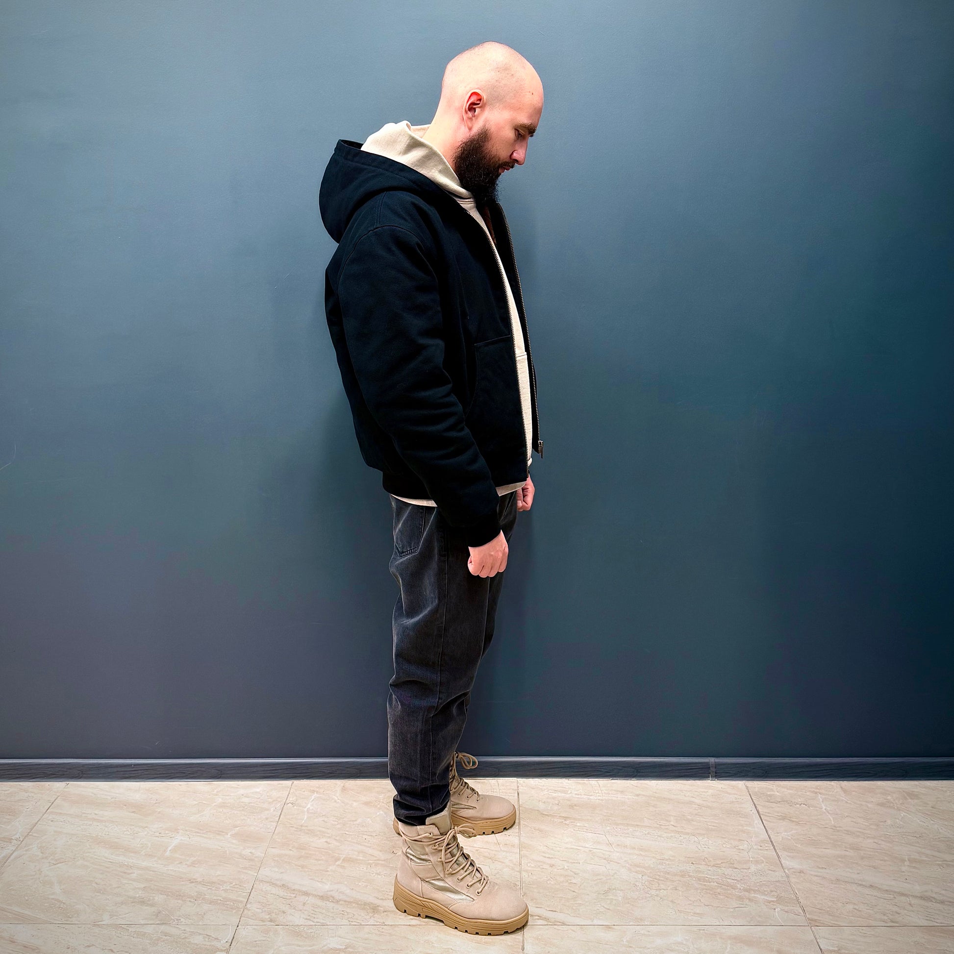 Suture Studios 16oz Canvas Hooded Work Jacket Black Leopard