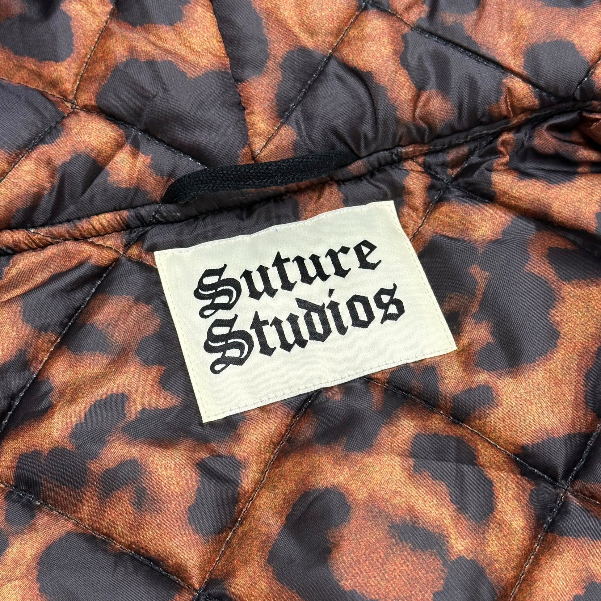 Suture Studios 16oz Canvas Hooded Work Jacket Black Leopard