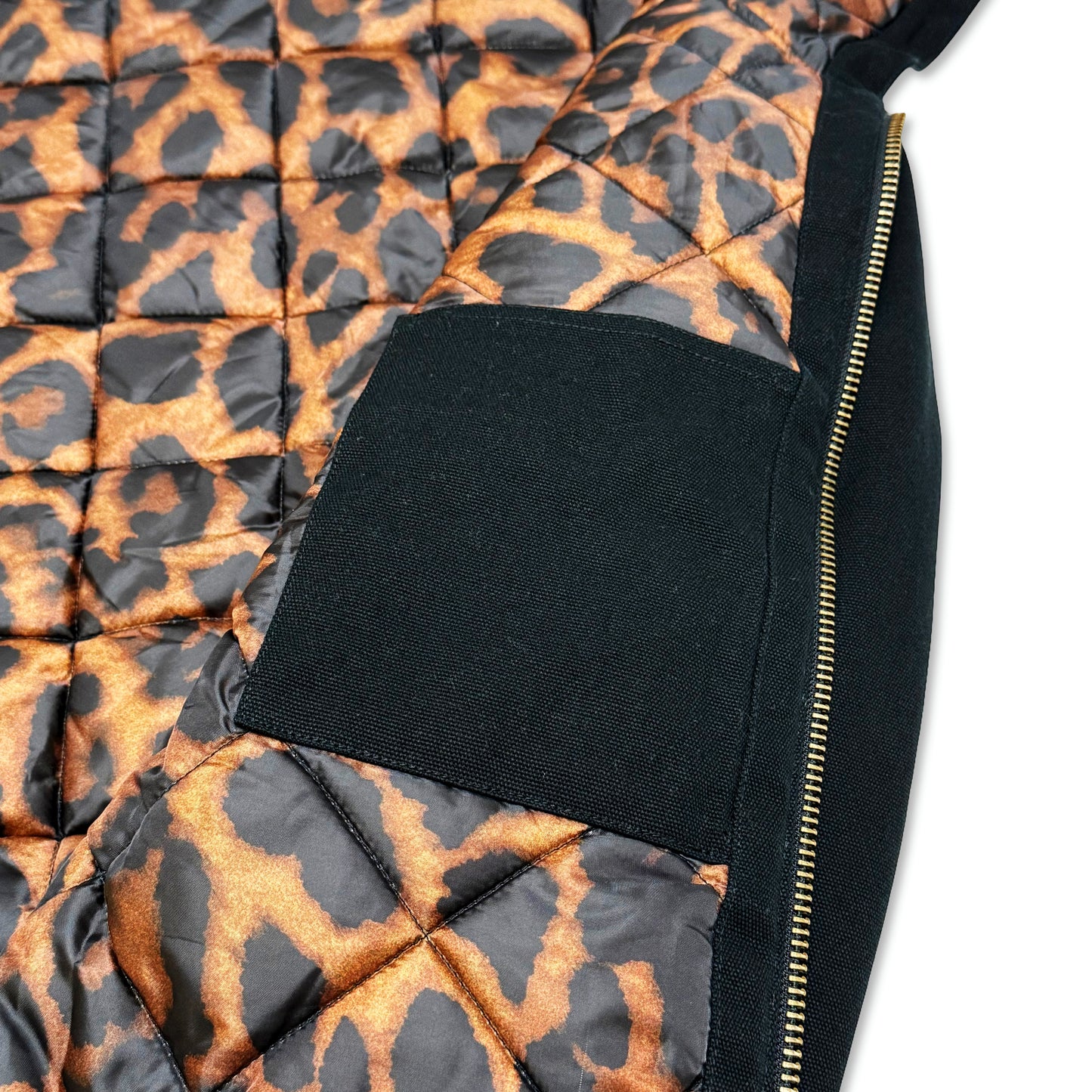 Suture Studios 16oz Canvas Hooded Work Jacket Black Leopard