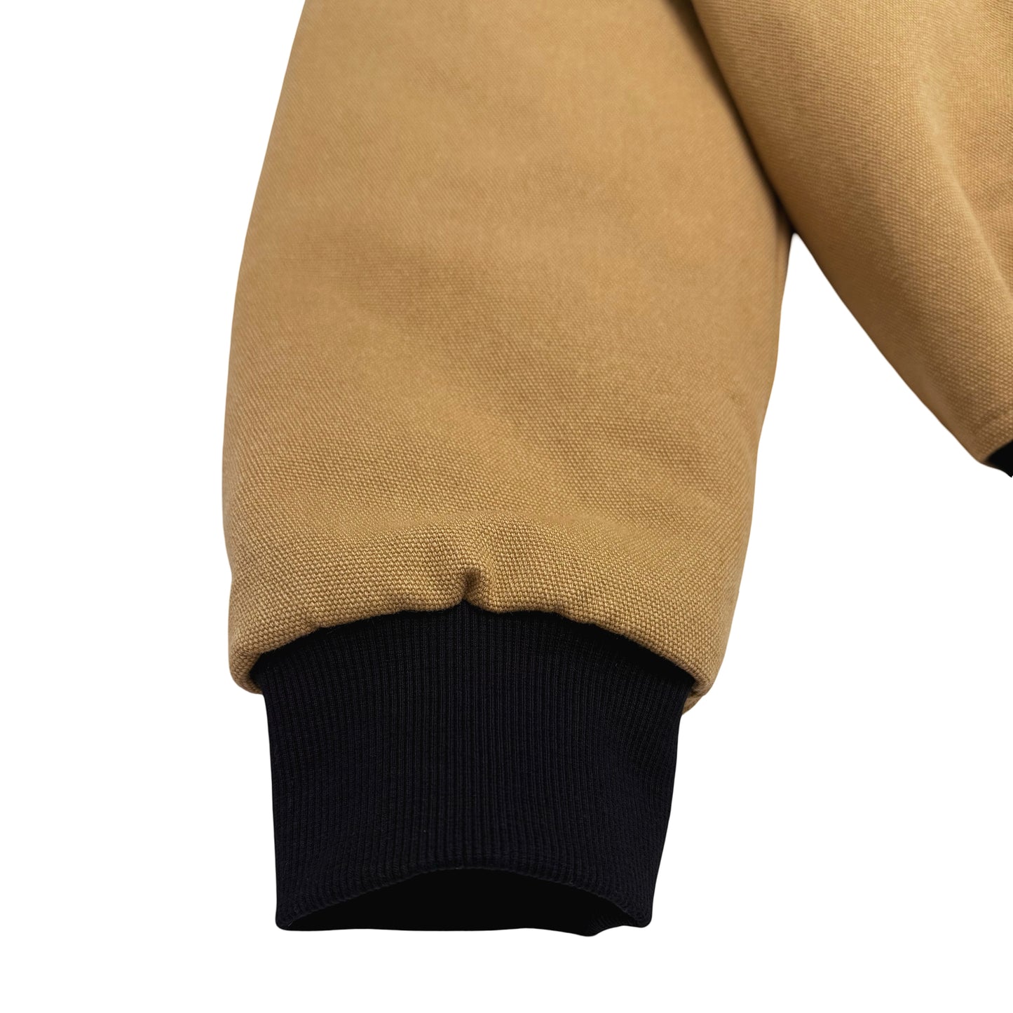 Suture Studios 16oz Duck Canvas Insulated Hooded Work Jacket Leopard Lined British Tan Color