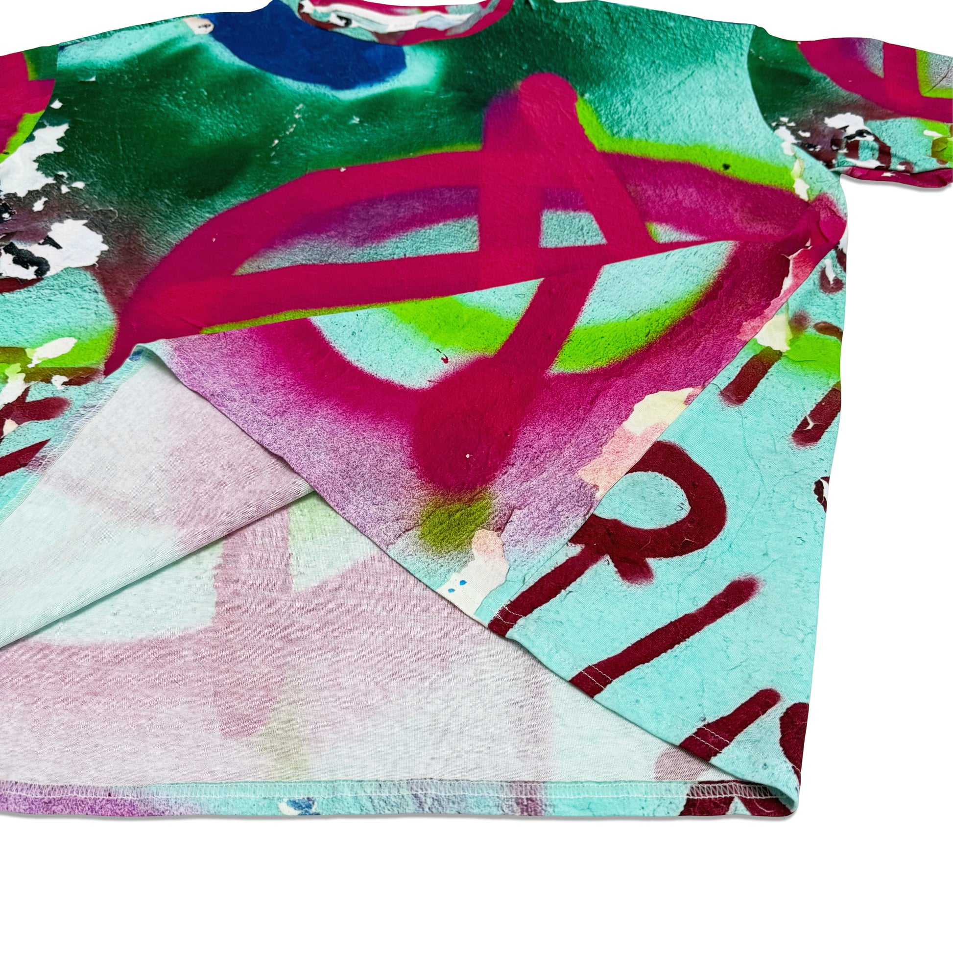 Suture Studios Anarchy Grunge Graffiti All Over Graphic Pattern Oversized T-shirt