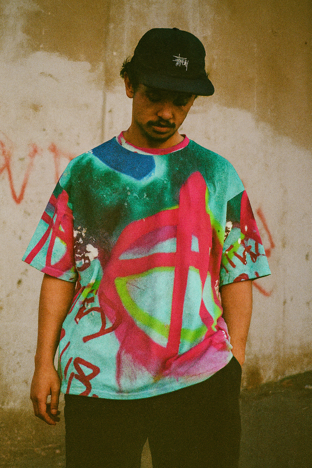 Suture Studios Anarchy Grunge Graffiti All Over Graphic Pattern Oversized T-shirt