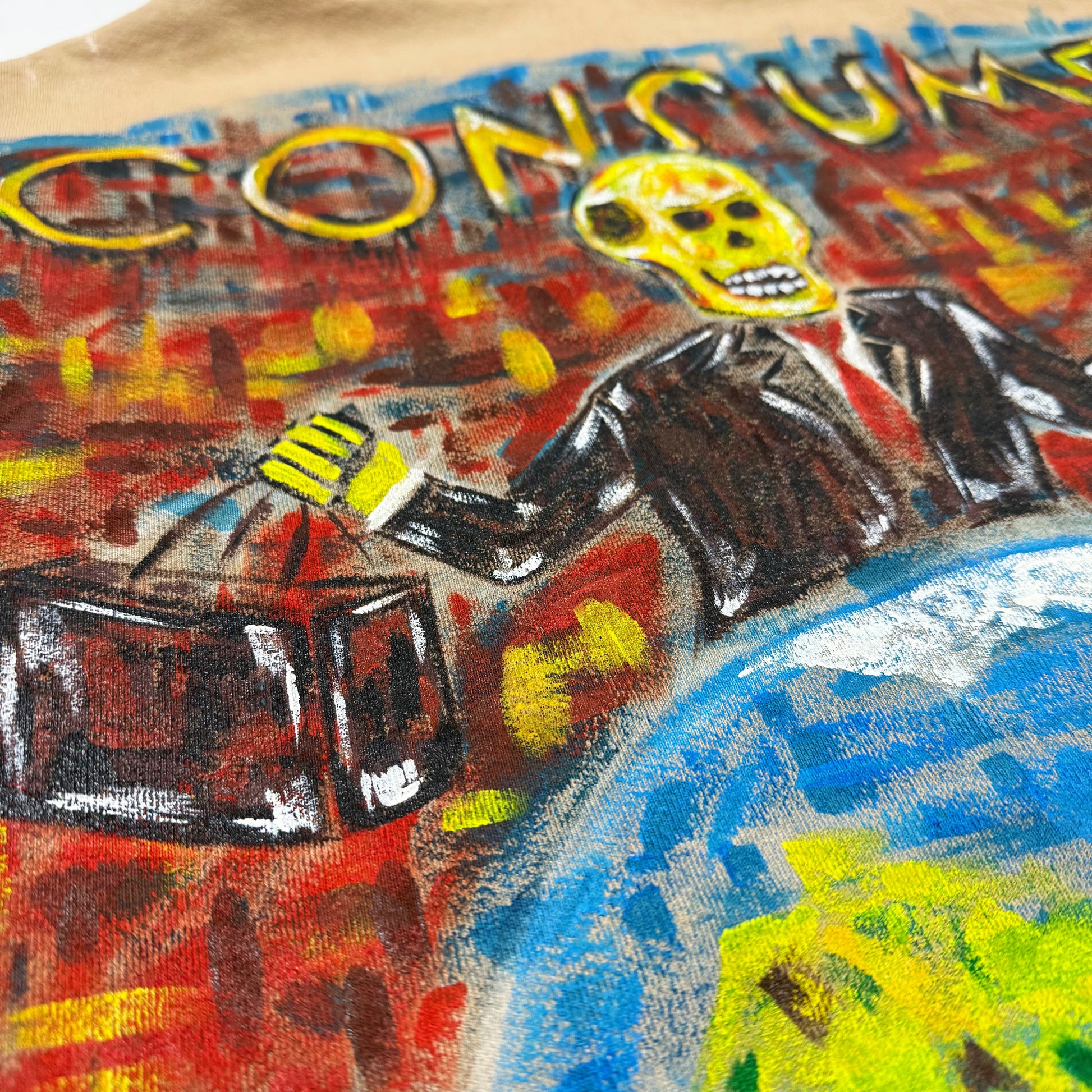 Suture Studios Consume Hand Painted Embroidered Hoodie Large