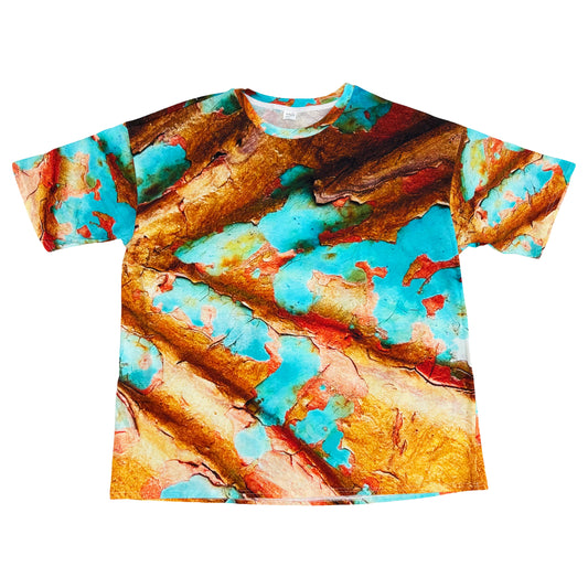 Suture Studios Cracked Peeling Paint All Over Graphic Pattern Oversized T-shirt