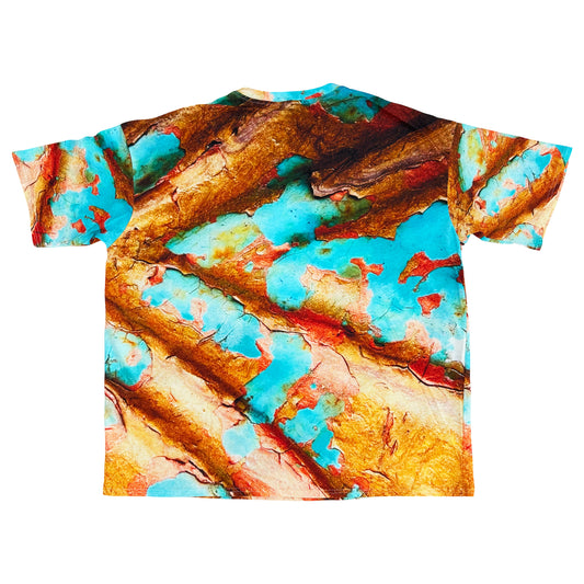 Suture Studios Cracked Peeling Paint All Over Graphic Pattern Oversized T-shirt