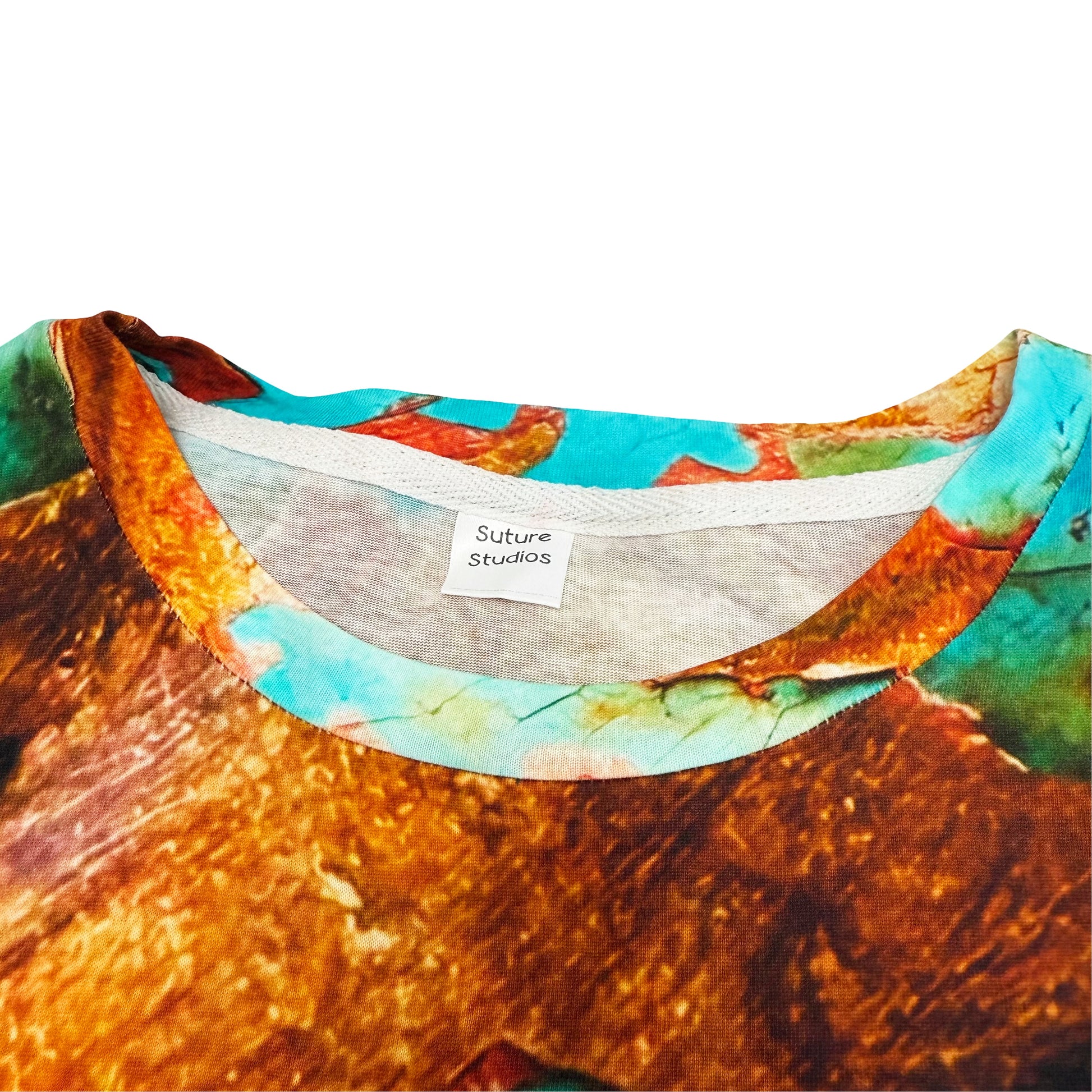 Suture Studios Cracked Peeling Paint All Over Graphic Pattern Oversized T-shirt