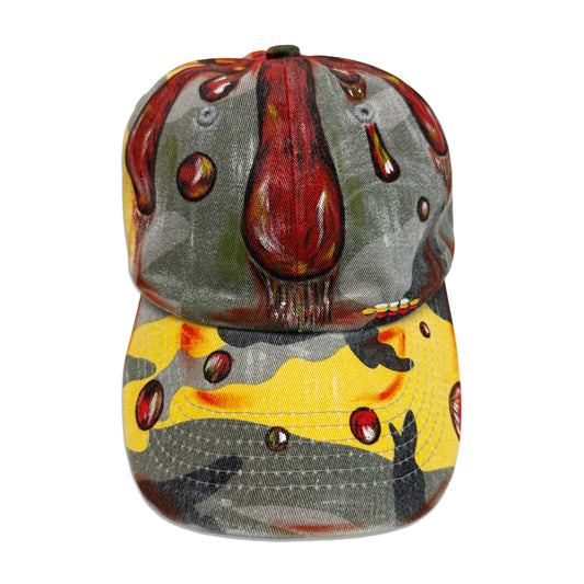 Suture Studios Hand Painted and Embroidered 6-Panel Yellow Camouflage Hat