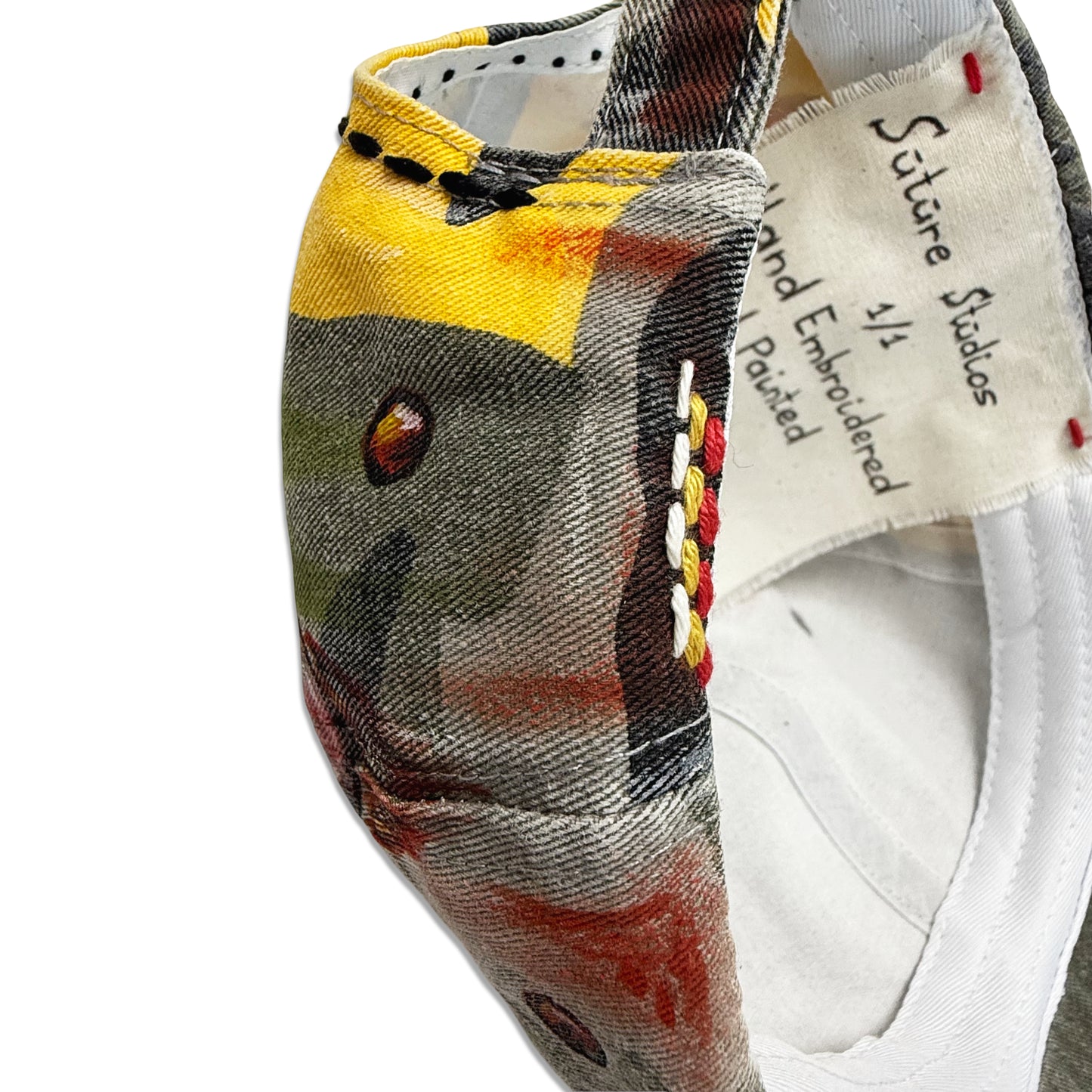 Suture Studios Hand Painted and Embroidered 6-Panel Yellow Camouflage Hat