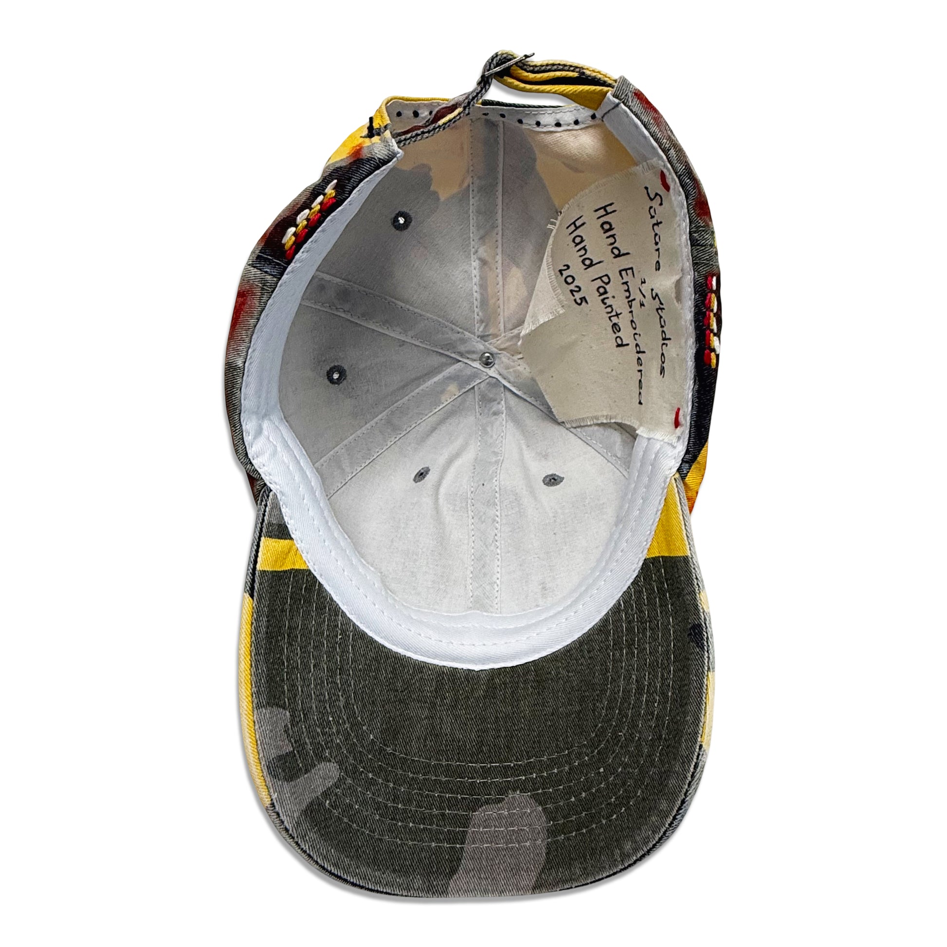 Suture Studios Hand Painted and Embroidered 6-Panel Yellow Camouflage Hat