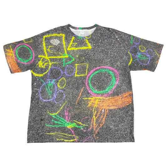 Suture Studios Pavement Chalk Drawing All Over Graphic Pattern Oversized T-shirt