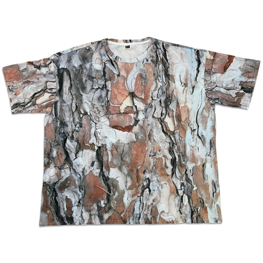 Suture Studios Pine Tree Bark Camouflage All Over Graphic Pattern Oversized T-shirt