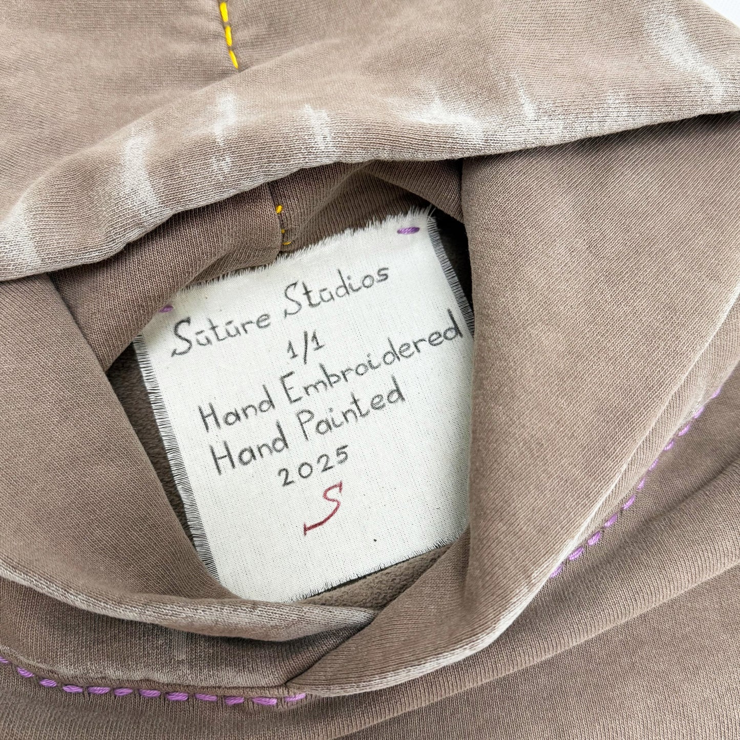Suture Studios The Aspirer Hand Painted Embroidered Hoodie Extra Large