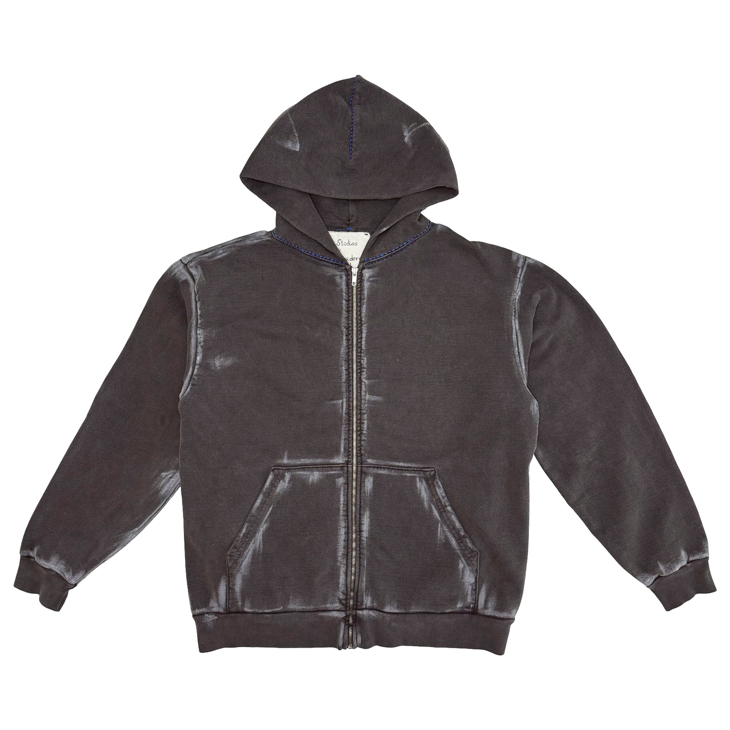 Suture Studios The Loner Hand Painted Embroidered Zip up Hoodie Large