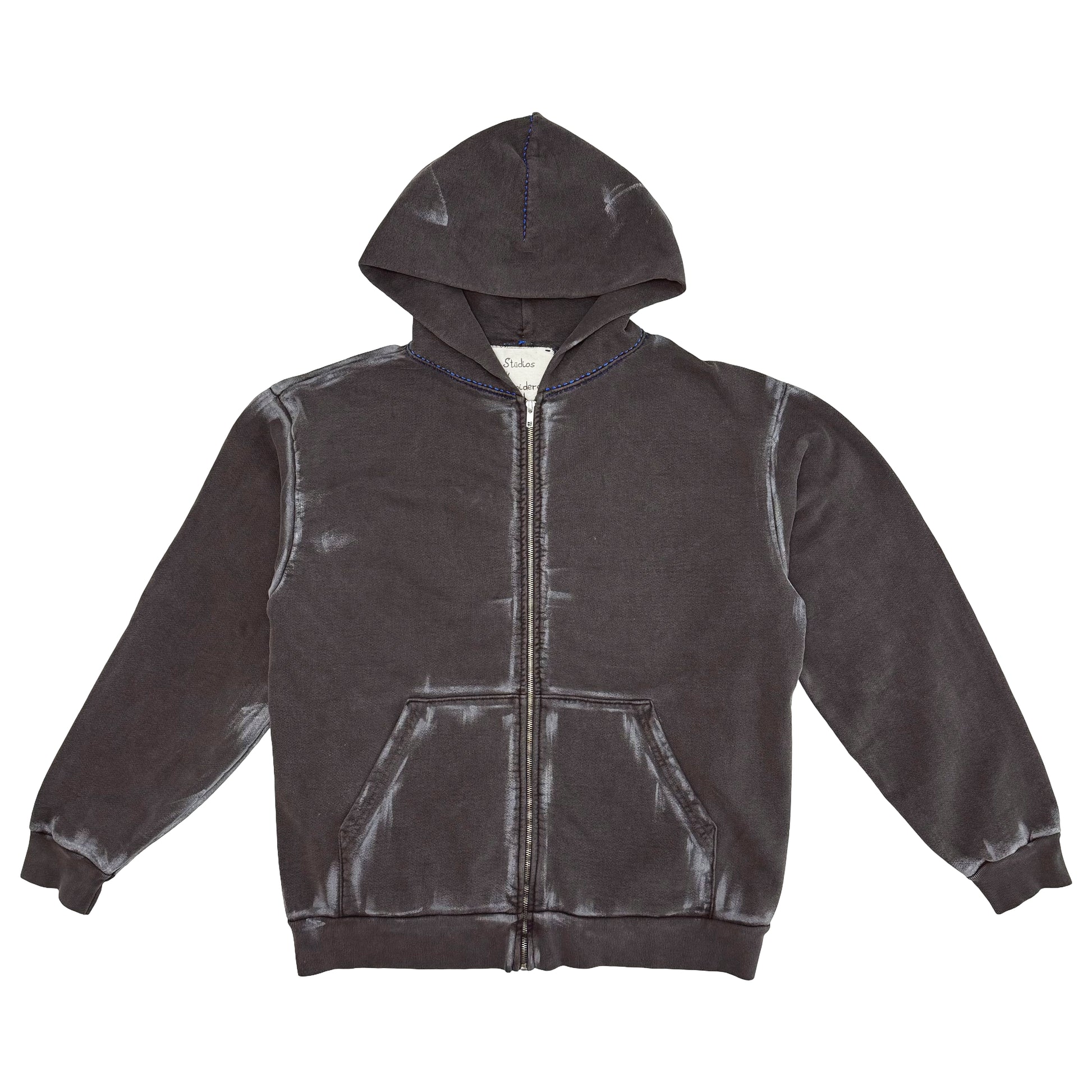 Suture Studios The Loner Hand Painted Embroidered Zip up Hoodie Large