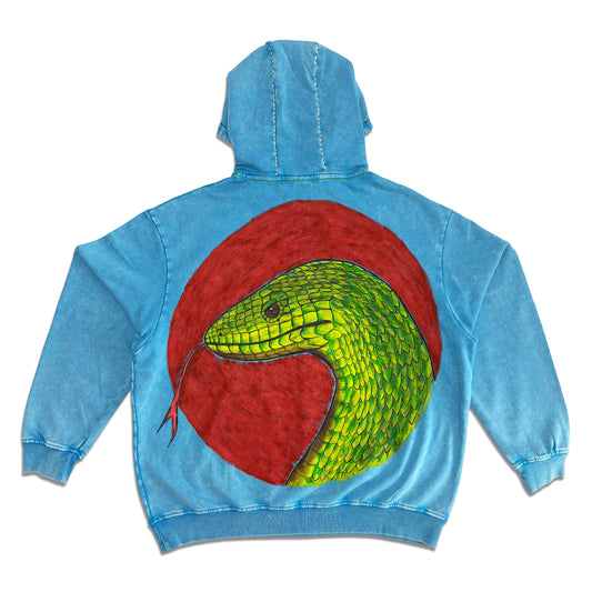 Suture Studios Year of the Snake Hand Painted Embroidered Hoodie Large