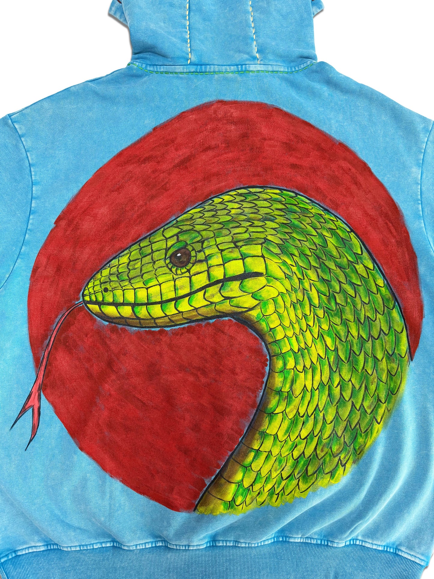 Suture Studios Year of the Snake Hand Painted Embroidered Hoodie Large